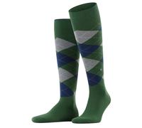 Burlington Men's King M Kh Cotton Long Patterned Knee-High Socks 1 Pair, Green Eucalyptus 7502, 6.5-11