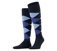 Burlington Men's King M Kh Cotton Long Patterned Knee-High Socks 1 Pair, Blue Marine 6121, 6.5-11