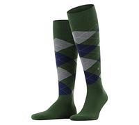 Burlington Men's King M Kh Cotton Long Patterned Knee-High Socks 1 Pair, Green Eucalyptus 7502, 6.5-11