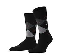 Burlington Men's King M So Cotton Patterned Socks 1 Pair, Black-Flames 3011, 11-14