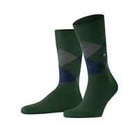 Burlington Men's King M So Cotton Patterned Socks 1 Pair, Green Eucalyptus 7502, 11-14
