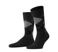 Burlington Men's King Socks Breathable Cotton Thin Reinforced Soft Flat Seam For Pressure-Free Toes Argyle Pattern For Dress Casual Business Looks 1 Pair