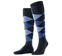 Burlington Men's Knee-High Socks Manchester - Cotton, Patterned - Marine Navy 6.5-11