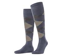Burlington Men's Manchester M Kh Cotton Long Patterned 1 Pair Knee-High Socks, Blue Jeans Melange 6274, 6.5-11