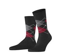 Burlington Manchester Socks Checkered 3096 Grey Dark Grey size 40-46