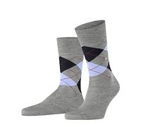 Burlington Men's Manchester M So Cotton Patterned Socks 1 Pair, Grey Concrete Melange 3615, 11-14