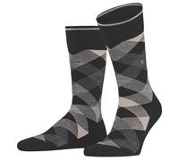 Men's Socks Burlington Newcastle Gray Black Diamond Pattern 21123 3000 BL