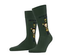 Burlington Men's Nutty Nutracker M So Cotton Patterned Socks 1 Pair, Green Eucalyptus 7502, 6.5-11