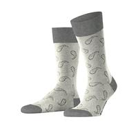 Burlington Men's Paisley M So Cotton Patterned Socks 1 Pair, Grey Light 3400, 6.5-11