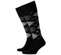 Burlington Mens Preston Knee High Socks - Black/Grey