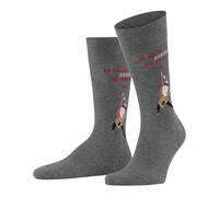 Burlington Men's Rocking X-Mas M So Cotton Patterned Socks 1 Pair, Grey Light Melange 3390, 6.5-11
