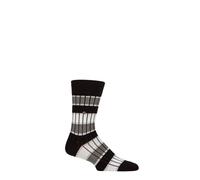 Burlington Mens Socks Beaming Rugby Striped Patterned Ribbed- 1 Pair Size 6.5-11