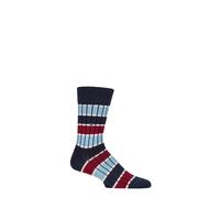 Burlington Mens Socks Beaming Rugby Striped Patterned Ribbed- 1 Pair Size 6.5-11
