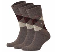 Burlington Men's Socks PRESTON 3 Pack - Diamond Pattern, Soft, Clip, One Size...