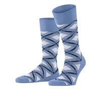 Burlington Men's Tartan M So Cotton Patterned 1 Pair Socks, Blue Light 6541 6.5-11