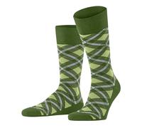Burlington Men's Tartan M So Cotton Patterned 1 Pair Socks, Green Palm Tree 7613 6.5-11