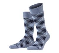 Burlington Men's Tartan M So Cotton Patterned Socks 1 Pair, Blue Light Jeans 6662, 6.5-11