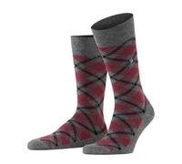 Burlington Men's Tartan M So Cotton Patterned Socks 1 Pair, Grey Carbon Melange 3975, 6.5-11