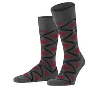 Burlington Men's Tartan M So Cotton Patterned 1 Pair Socks, Grey Carbon Melange 3975, 6.5-11