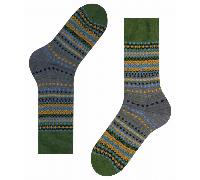 Burlington Socks Burlington Ancient Fair Isle Men Socks - Green Mix -