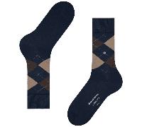 Burlington Men's Edinburgh M So Wool Patterned 1 Pair Socks, Blue Marine 6121, 6.5-11