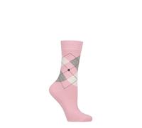 Burlington Women's Queen W So Cotton Patterned 1 Pair Socks, Pink Berry-Pool 8394, 3.5-7