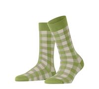 Burlington Women's Vichy W So Cotton Patterned Socks 1 Pair, Green Bamboo 7650, 3.5-7