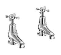 Burlington Traditional Claremont Quarter Turn 3'' Basin Taps Chrome