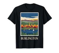 Burlington Vermont Lake Champlain Retro Travel Design T-Shirt