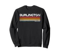 Burlington Vermont Retro Stripes Vintage City Design Sweatshirt