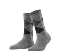 Burlington Women's Socks Whitby Argyle – Extra Soft Acrylic – Grey 3.5-7 (1 Pair)