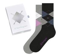 Burlington Women's Basic Gift Box W So Cotton Patterned 2 Pairs Socks, Multicolor Schwarz Grau 0500, 3.5-7