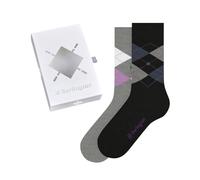 Burlington Women's Basic Gift Box W So Cotton Patterned 2 Pairs Socks, Multicolor Schwarz Grau 0500, 3.5-7