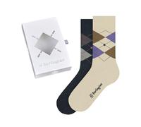 Burlington Women's Basic Gift Box W So Cotton Patterned 2 Pairs Socks, Multicolor Mouline 0800, 3.5-7