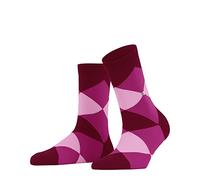 Burlington Women's Bonnie W Sso Cotton Patterned Socks 1 Pair, Red Cranberry 8033, 3.5-7