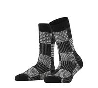 Burlington Women's Charming Checks W So Alpaca Wool Patterned 1 Pair Socks, Black 3000, 3.5-7