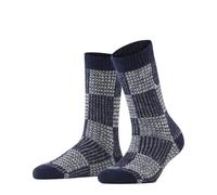 Burlington Women's Charming Checks W So Alpaca Wool Patterned 1 Pair Socks, Blue Midnight 6098, 3.5-7