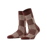 Burlington Women's Charming Checks W So Alpaca Wool Patterned 1 Pair Socks, Brown Cinnamon 5186, 3.5-7