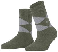 Burlington Womens Cosy Argyle Socks - Juniper Green