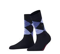 Burlington Women's Covent Garden Socks Breathable Cotton Thin Flat Seam In The Toe Area With Argyle Pattern For Dress Casual Business Looks One Size Fits All Gift Idea 1 Pair