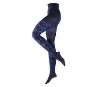 Burlington Women's Elegant Essence W Ti Cotton Patterned 1 Pair Tights, Blue Marine 6120, M-L