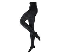 Burlington Women's Elegant Essence W Ti Cotton Patterned Tights 1 Pair, Grey Anthracite Melange 3081, M