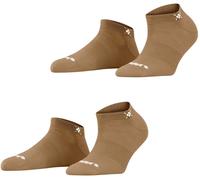 Burlington Womens Everyday 2 Pack Sneaker Socks - Brown Sugar Beige