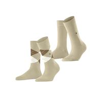 Burlington Women's Everyday Mix Multipack W So Cotton Patterned 2 Pairs Socks, Beige Cream 4011, 3.5-7