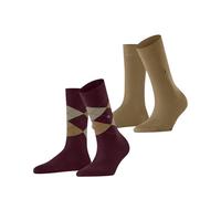Burlington Women's Everyday Mix Multipack W So Cotton Patterned 2 Pairs Socks, Red Wine 8010 3.5-7