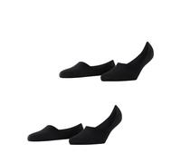 Burlington Women's Everyday Multipack W In Cotton No-Show Plain 2 Pairs Liner Socks, Black 3000, 4-5