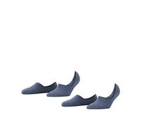 Burlington Women's Everyday Multipack W In Cotton No-Show Plain 2 Pairs Liner Socks, Blue Light Denim 6660, 2.5-3.5
