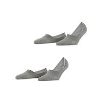 Burlington Women's Everyday Multipack W In Cotton No-Show Plain 2 Pairs Liner Socks, Grey Light 3400, 4-5