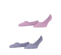 Burlington Women's Everyday Multipack W In Cotton No-Show Plain 2 Pairs Liner Socks, Pink Berry-Pool 8394, 7-8