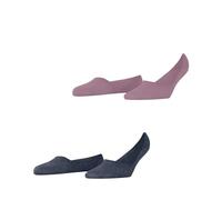 Burlington Women's Everyday Multipack W In Cotton No-Show Plain 2 Pairs Liner Socks, Pink Powder 8493, 7-8